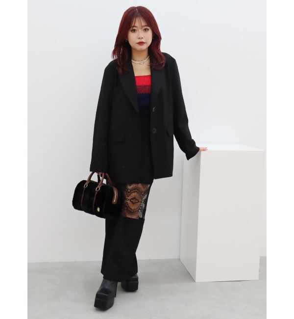 EVRIS「レース切り替えロングスカート」|スカート|