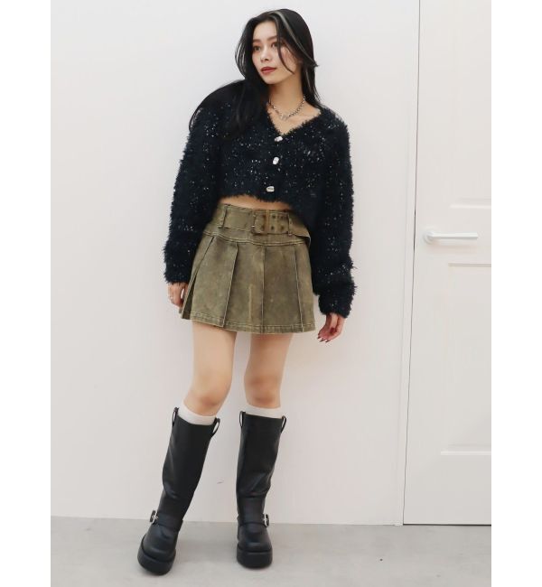 EVRIS「ワイドベルトプリーツミニスカート【セットアップ着用可能】」|スカート|