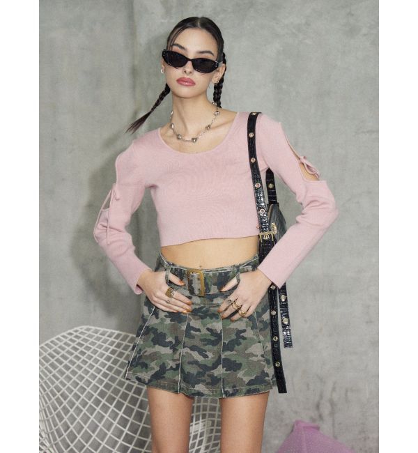 EVRIS「ワイドベルトプリーツミニスカート【セットアップ着用可能】」|スカート|