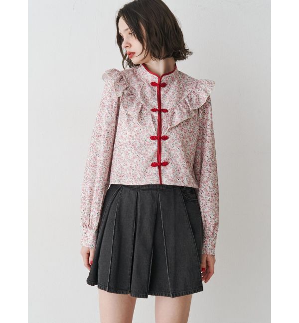 jouetie「ショートチャイナシャツ」|シャツ・ブラウス|