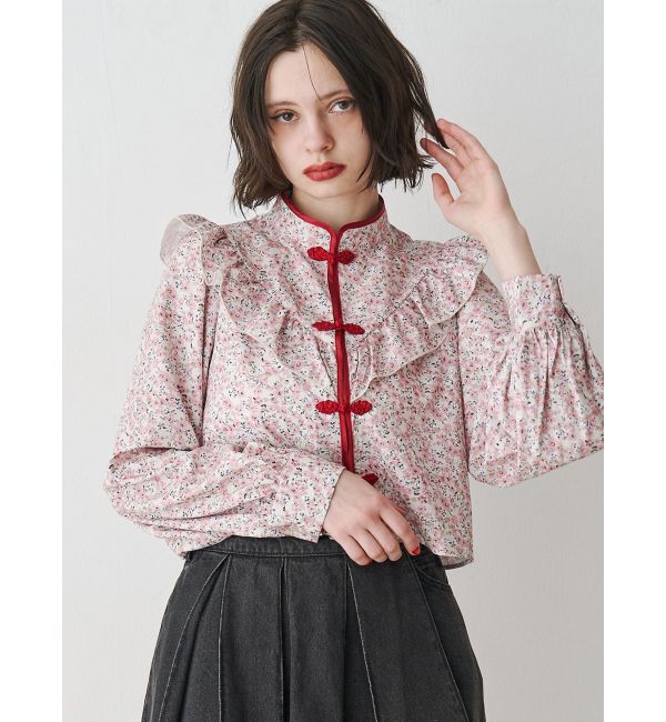 jouetie「ショートチャイナシャツ」|シャツ・ブラウス|ピンク