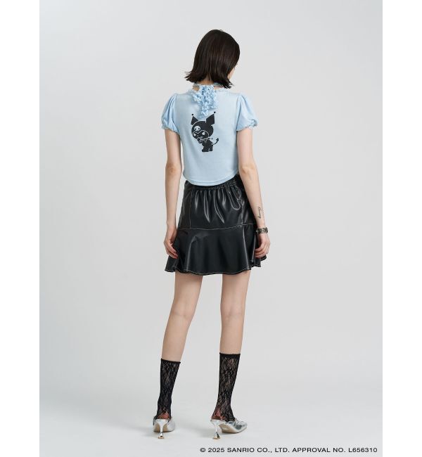 jouetie「【メロクロコラボ】KUROMIフリルチョーカーリボントップス」|Tシャツ・カットソー|