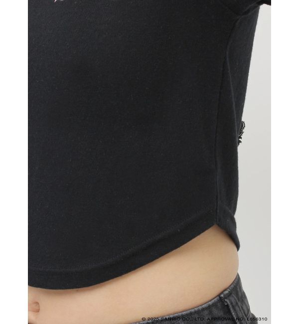 jouetie「【メロクロコラボ】KUROMIフリルチョーカーリボントップス」|Tシャツ・カットソー|