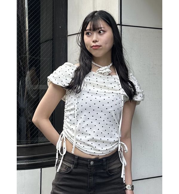 jouetie「コサージュオフショルトップス」|Tシャツ・カットソー|