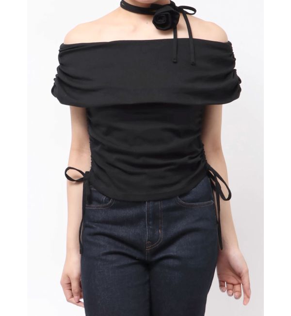 jouetie「コサージュオフショルトップス」|Tシャツ・カットソー|