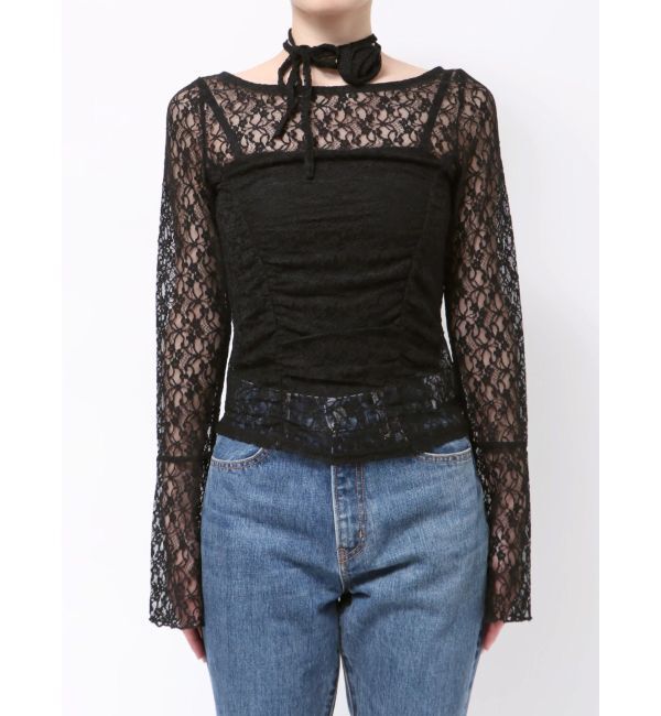 jouetie「レースギャザートップス」|Tシャツ・カットソー|