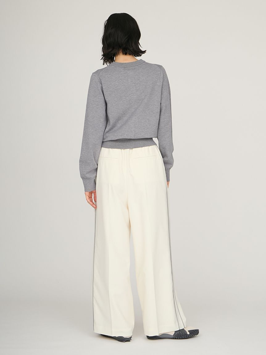 emmi atelier「ウール混emmiロゴクルーネックニットカーディガン」|カーディガン|