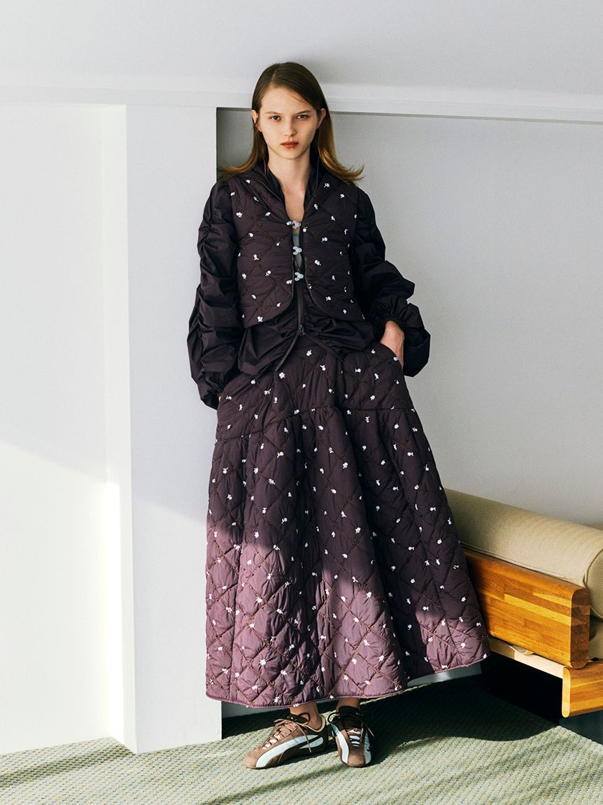 emmi atelier「撥水 ギャザーフーディーブルゾン」|ブルゾン・スタジャン|