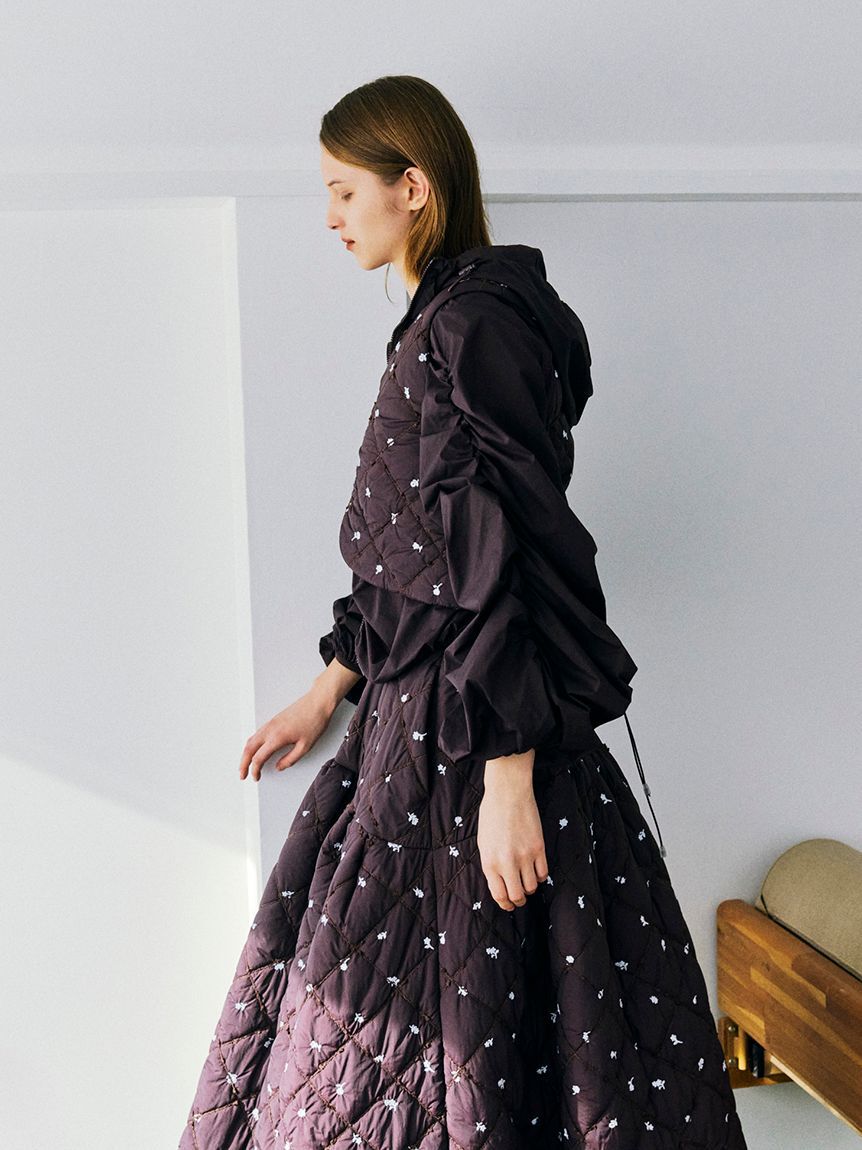 emmi atelier「撥水 ギャザーフーディーブルゾン」|ブルゾン・スタジャン|BRW