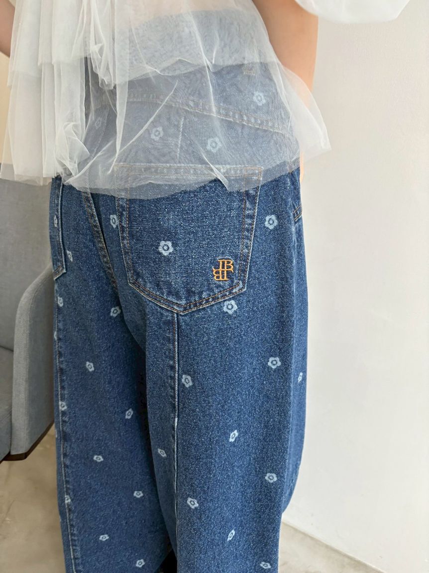 LILY BROWN「【WEB限定】【LILY BROWN&times;MARY QUANT】デイジー柄ワイドデニムパンツ」|デニム|