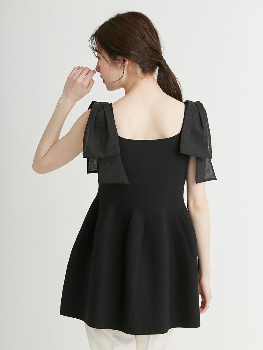 CELFORD「リボンショルダーペプラムニットプルオーバー」|ニット・セーター|