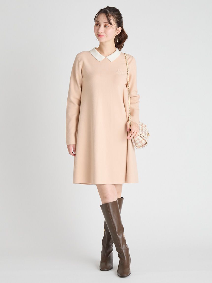 CELFORD「衿付きAラインニットワンピース」|ワンピース|