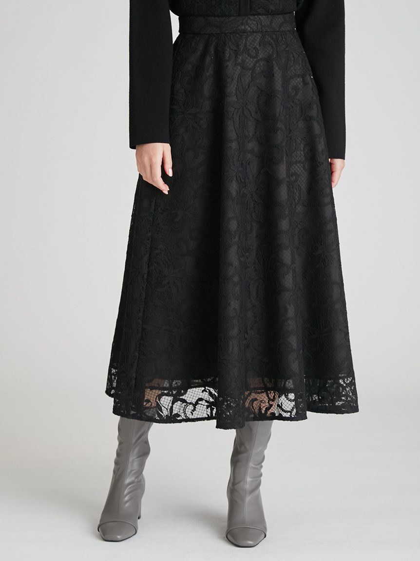 CELFORD「【セットアップ対応】チュール刺繍フレアスカート」|スカート|