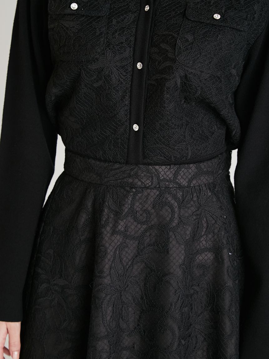 CELFORD「【セットアップ対応】チュール刺繍フレアスカート」|スカート|