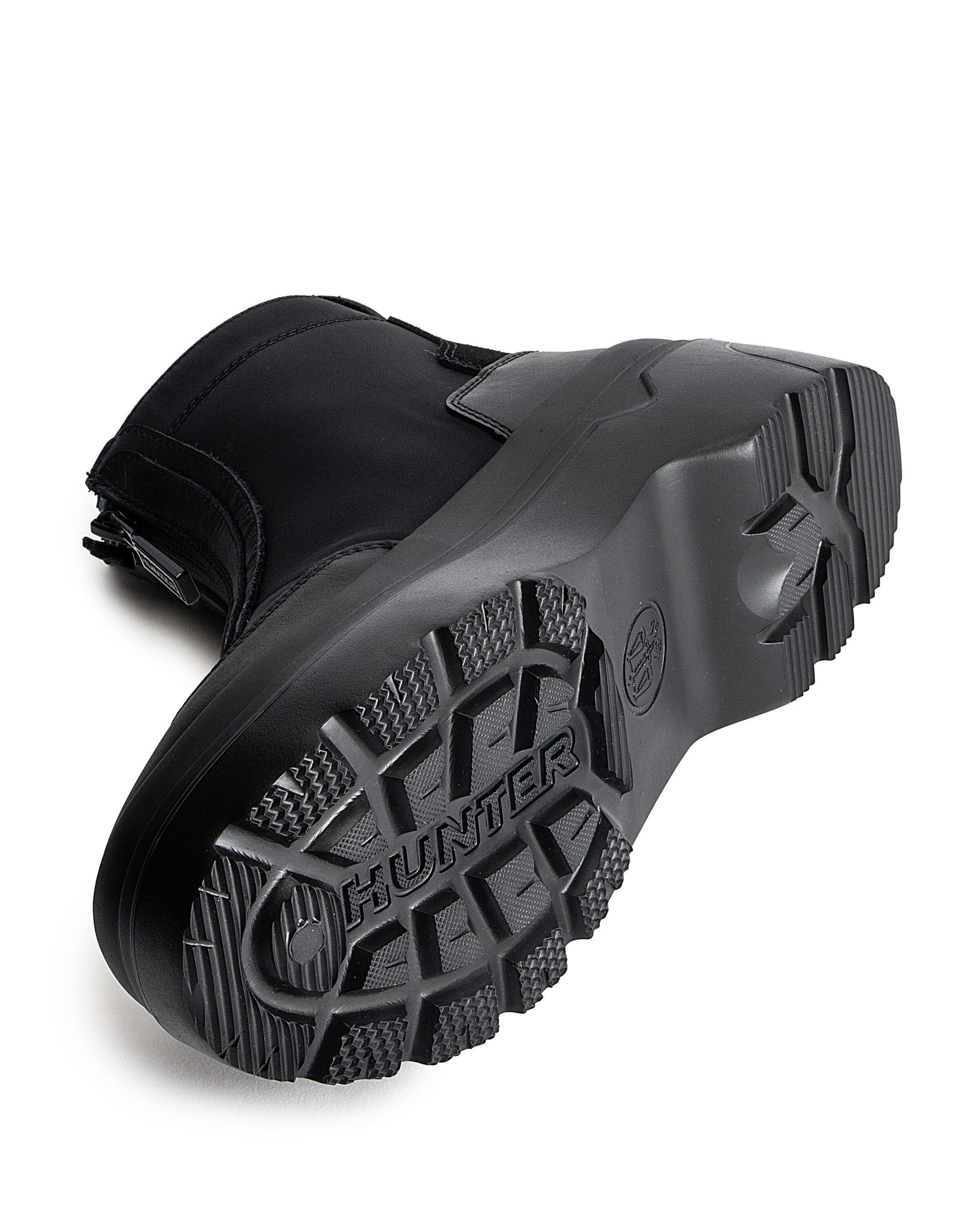 HUNTER「レディース エクスプローラー アンクル ジップ フラットフォームブーツ」|ショートブーツ|