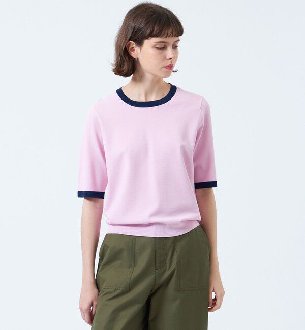 MACKINTOSH PHILOSOPHY「バイカラートリムニットプルオーバー」|ニット・セーター|レッド