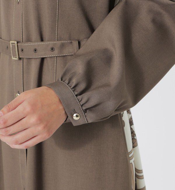  「バックスカーフシャツワンピース」|ワンピース|