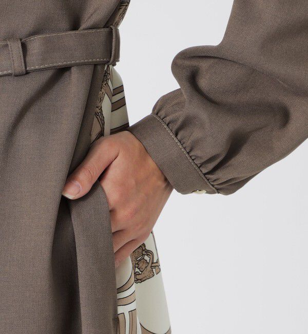  「バックスカーフシャツワンピース」|ワンピース|