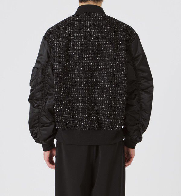  「モノトーンツイードコンビMA-1」|ブルゾン・スタジャン|