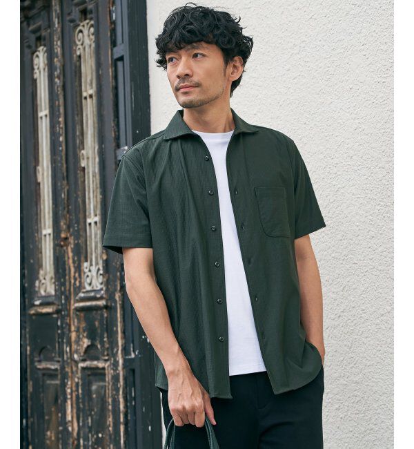 IKKA LOUNGE「【吸水速乾／イージーケア】アーバンドライフルオープンポロシャツ」|Tシャツ・カットソー|