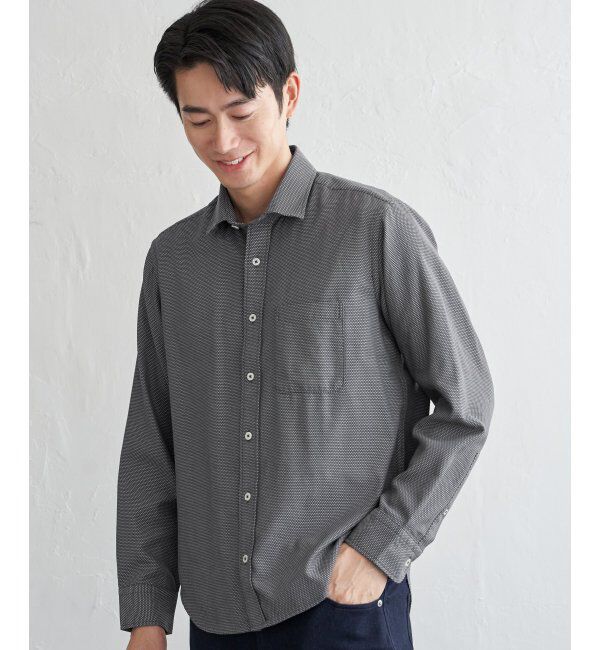 IKKA LOUNGE「デニムライクスイスカラーシャツ」|シャツ・ブラウス|