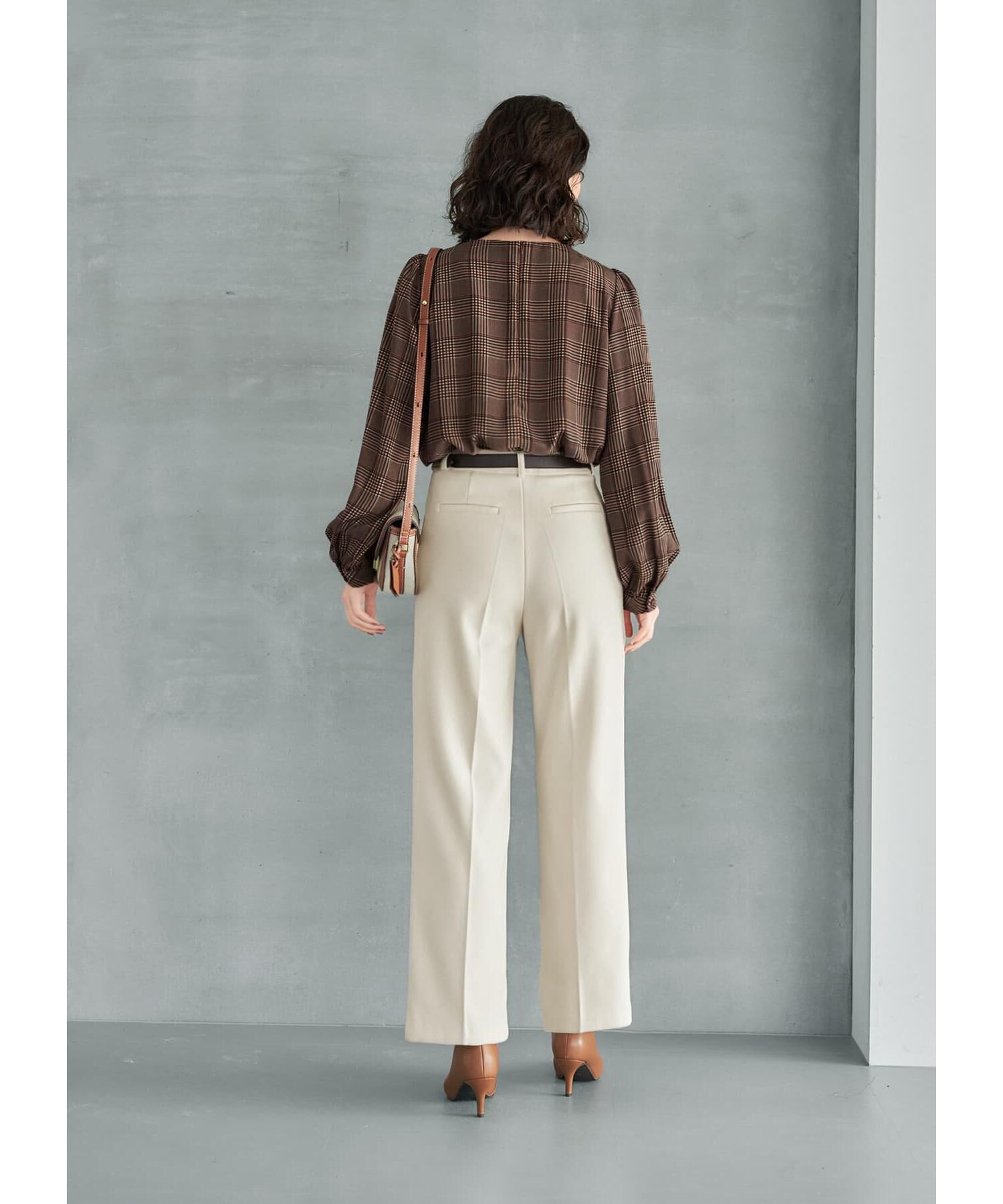 STYLE DELI「【LUXE】マットサテンチェック柄ブラウス」|シャツ・ブラウス|