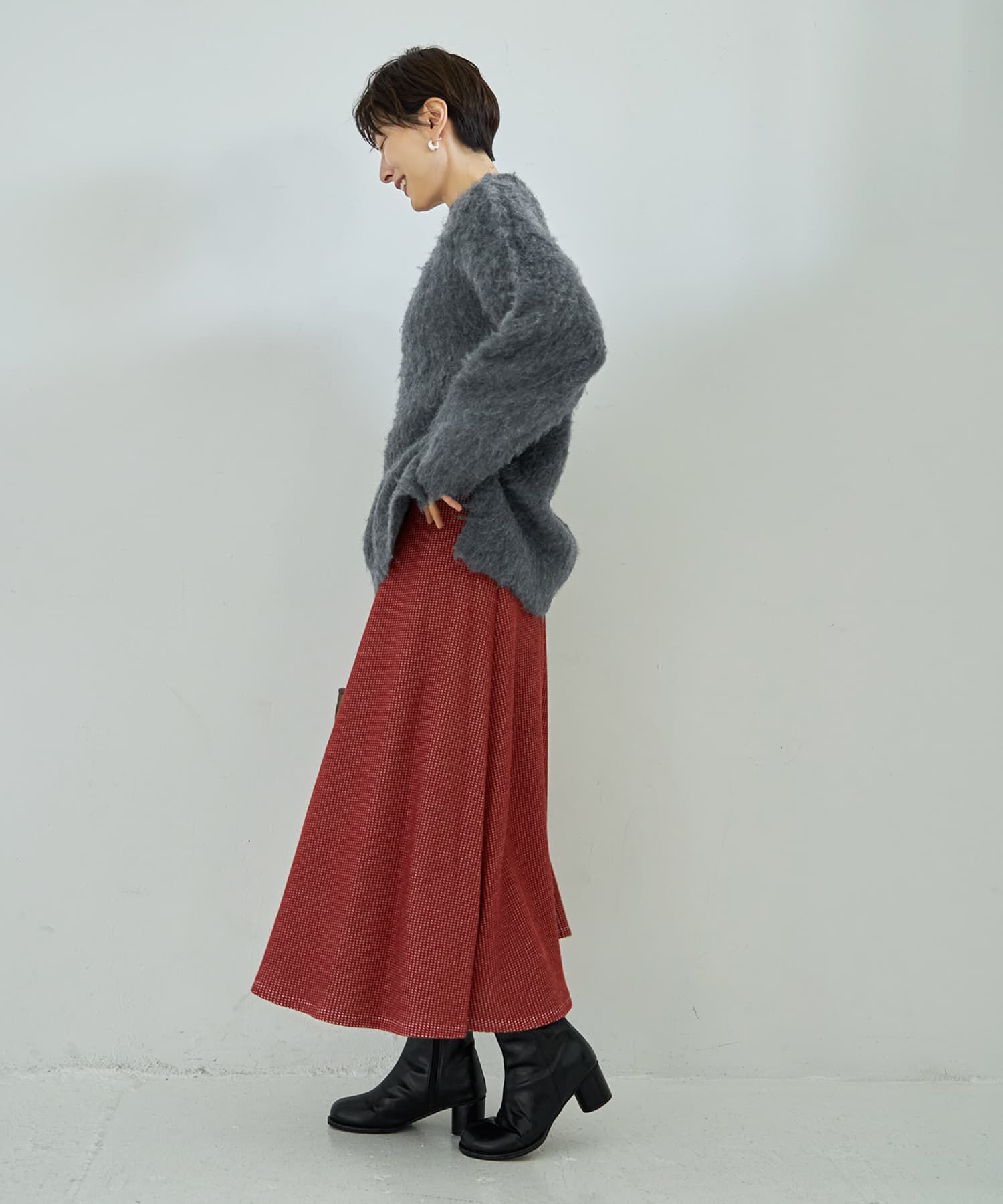 STYLE DELI「【Made in JAPAN】ニット調ワッフルロングフレアスカート」|スカート|