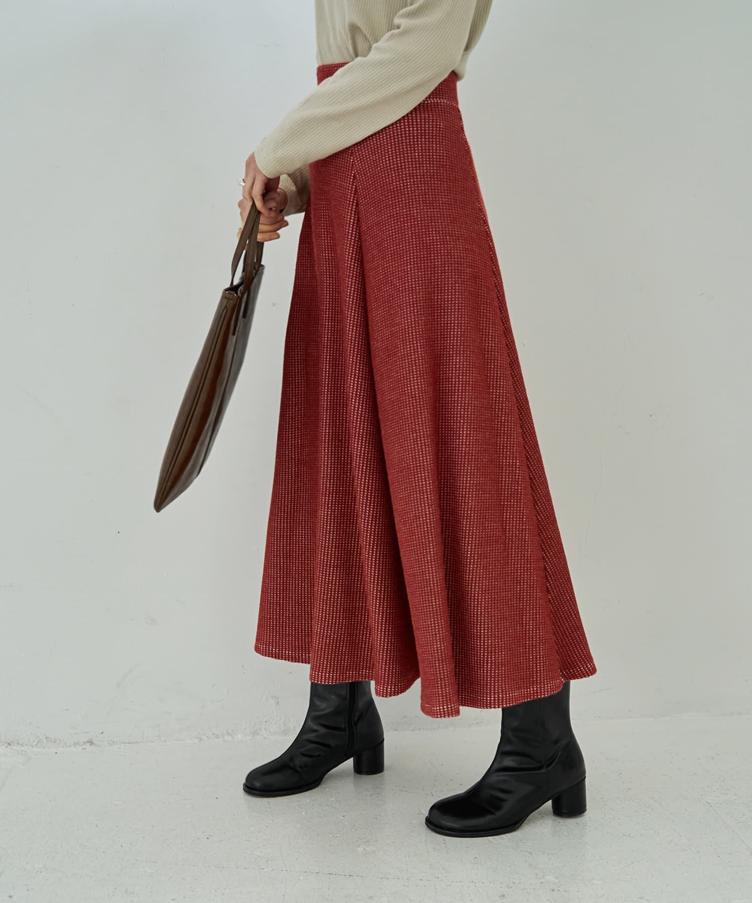 STYLE DELI「【Made in JAPAN】ニット調ワッフルロングフレアスカート」|スカート|