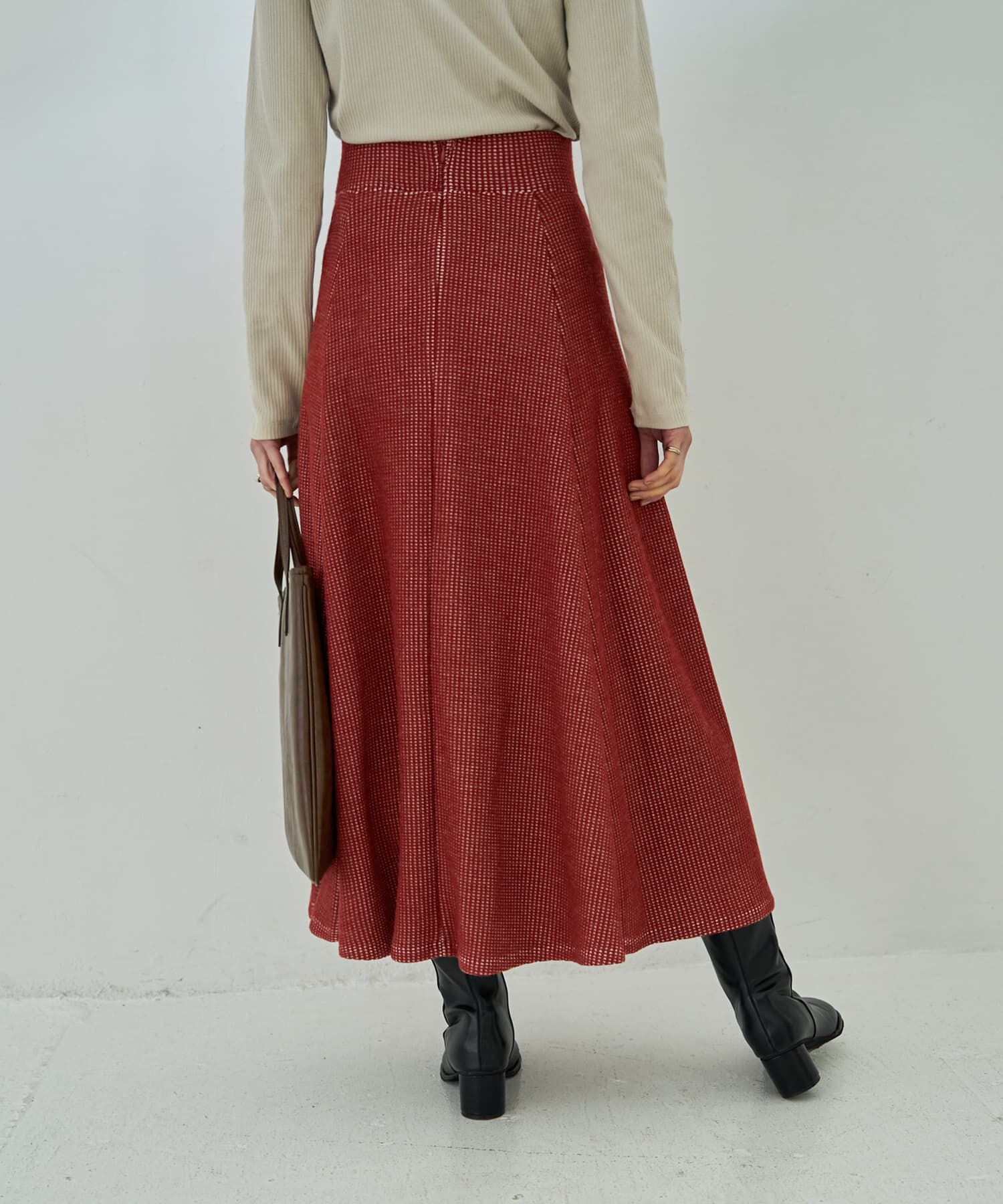 STYLE DELI「【Made in JAPAN】ニット調ワッフルロングフレアスカート」|スカート|