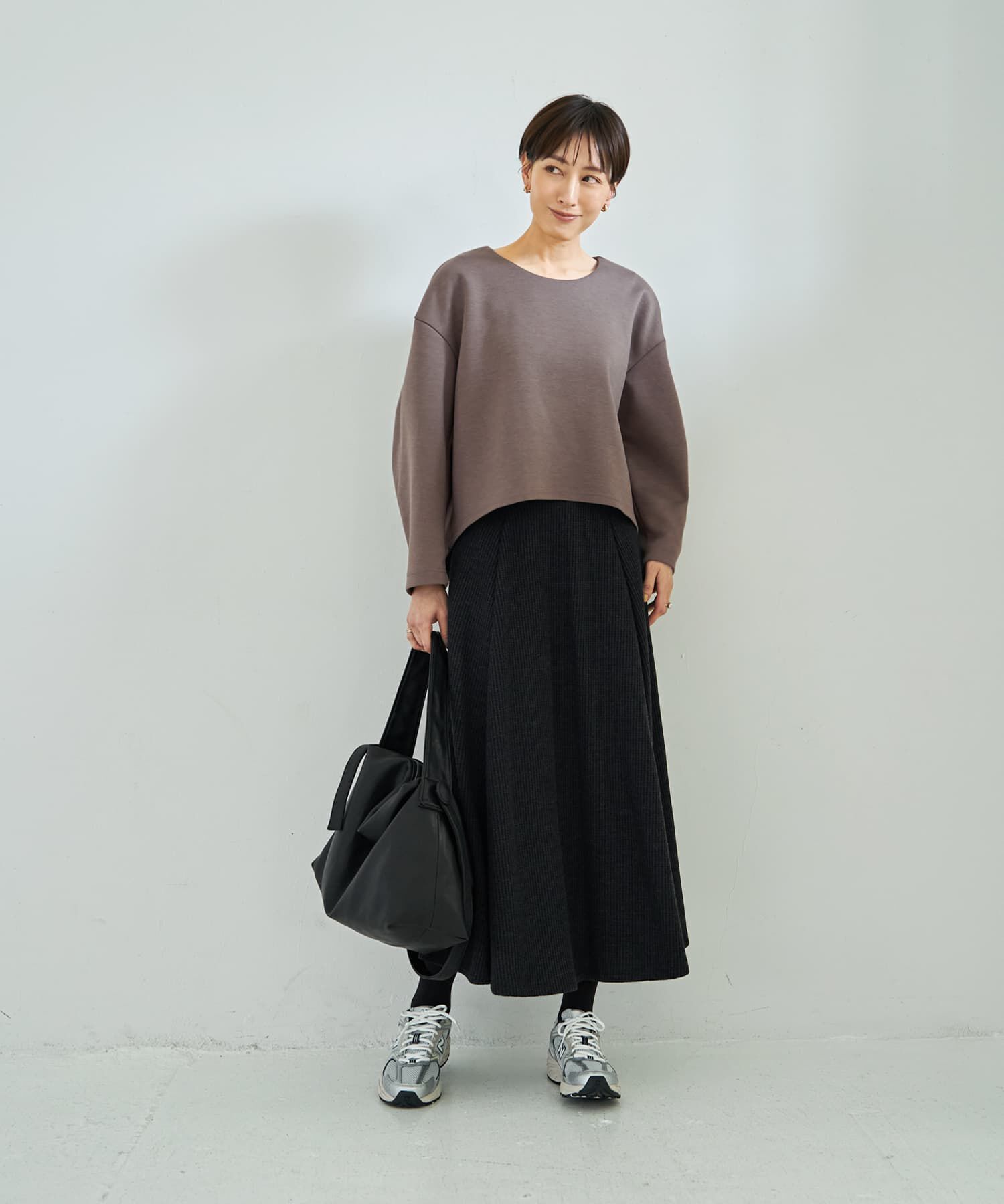 STYLE DELI「【Made in JAPAN】ニット調ワッフルロングフレアスカート」|スカート|