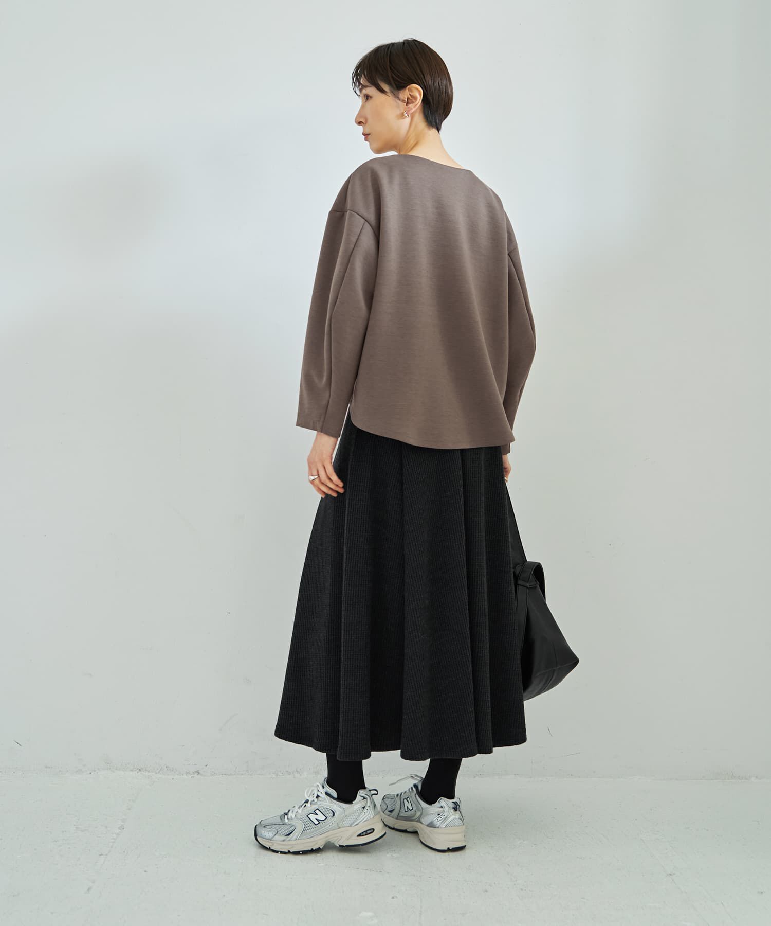 STYLE DELI「【Made in JAPAN】ニット調ワッフルロングフレアスカート」|スカート|