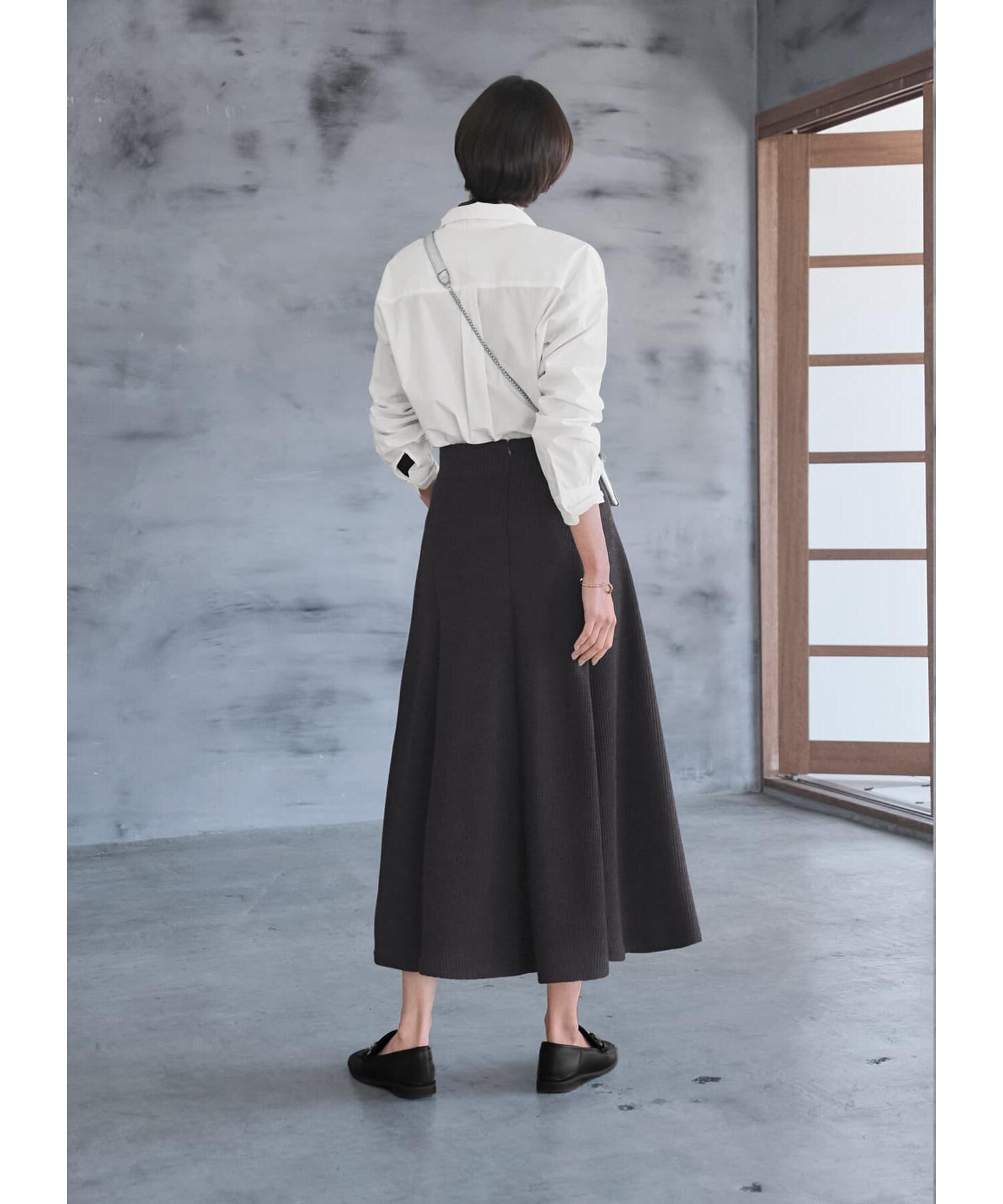 STYLE DELI「【Made in JAPAN】ニット調ワッフルロングフレアスカート」|スカート|