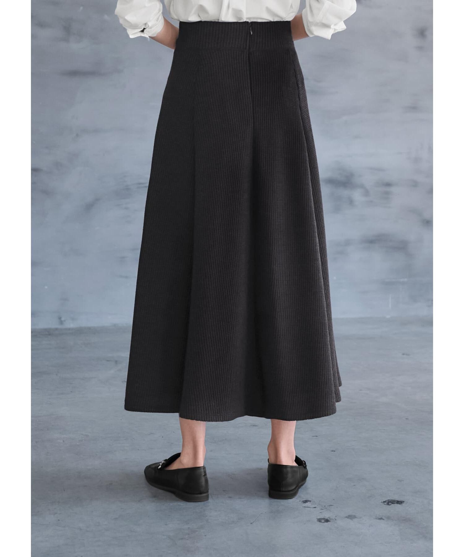STYLE DELI「【Made in JAPAN】ニット調ワッフルロングフレアスカート」|スカート|
