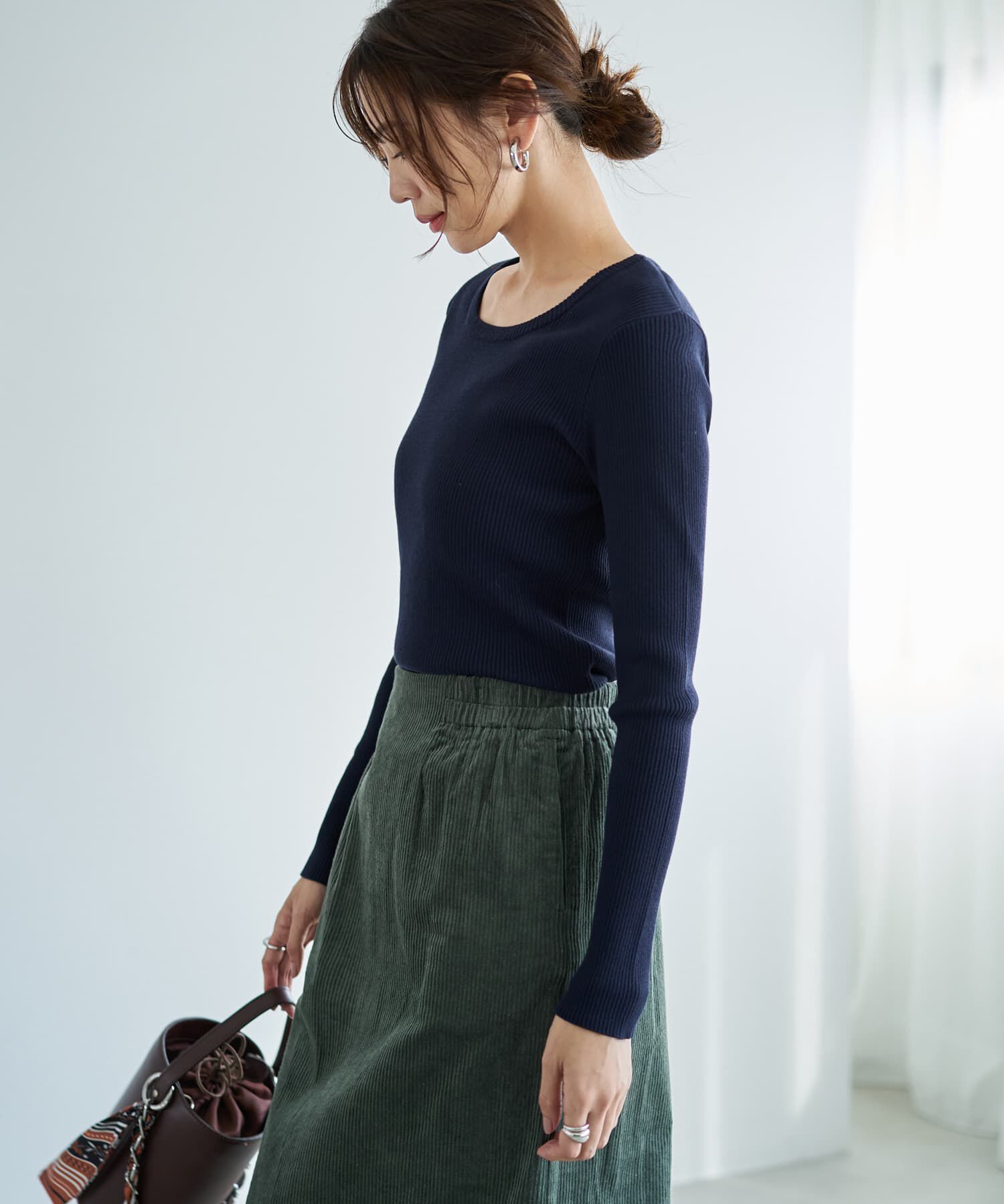 STYLE DELI「新補正リブ◆デコルテあきニットトップス」|ニット・セーター|