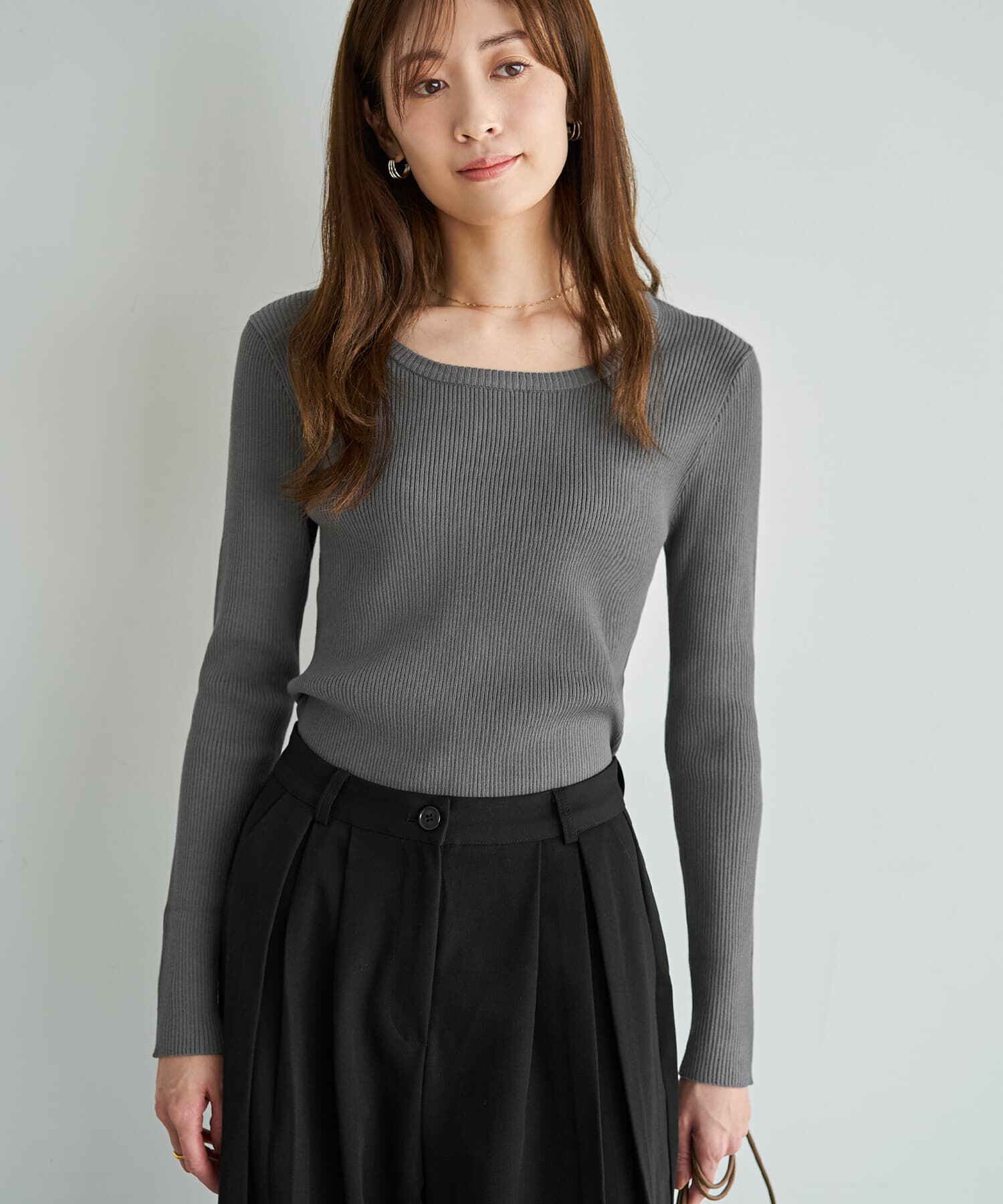 STYLE DELI「新補正リブ◆デコルテあきニットトップス」|ニット・セーター|