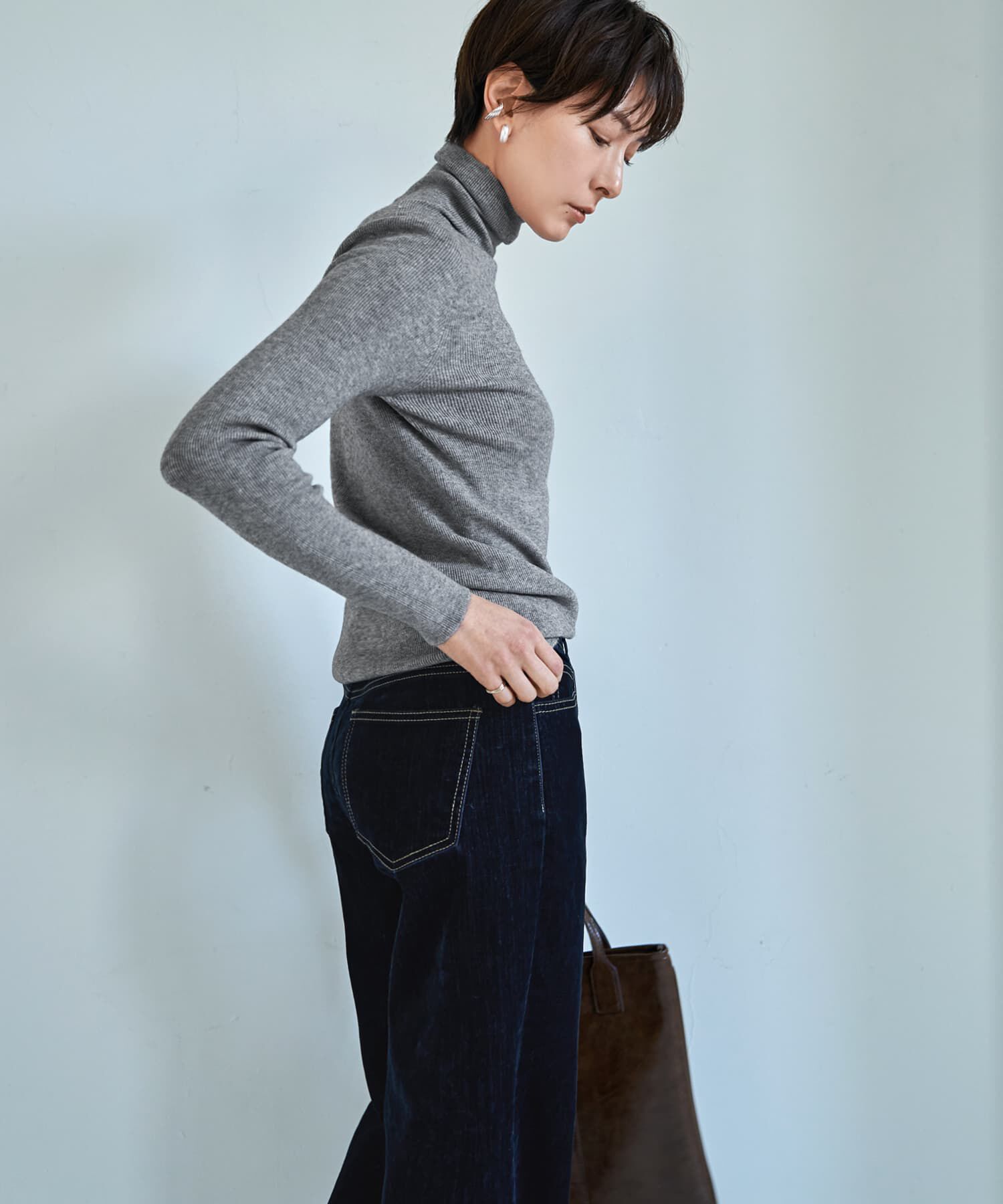 STYLE DELI「もっちりタートルリブニットトップス」|ニット・セーター|