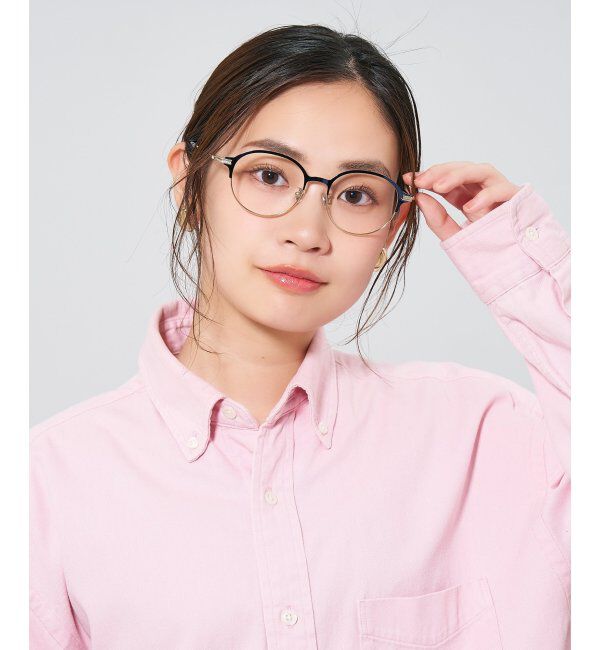  「ボストン型メガネ｜レディース 女性用 可愛い リボン パステル｜Zoff｜SWEET レンズ交換券付」|メガネ|ネイビー2