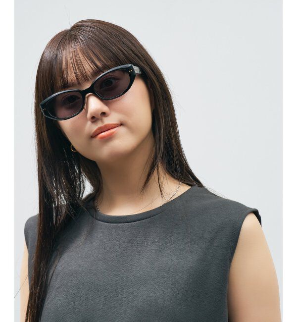  「Zoff｜takashi kumagai スクエア型 サングラス 横長フレーム｜キャッツアイ｜紫外線対策 UVカット  」|サングラス|