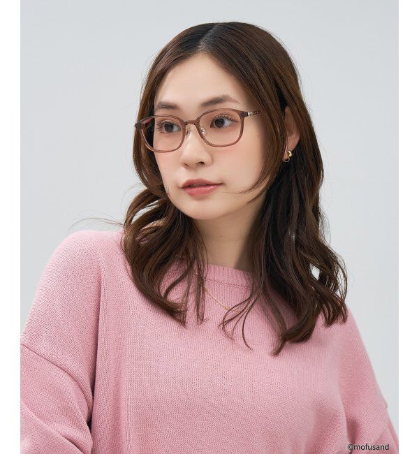  「Zoff｜mofusand ウェリントン型 メガネ | モフサンド [PREMIUMモデル] 伊達・度付き眼鏡  レンズ交換券付」|メガネ|薄ブラウン1
