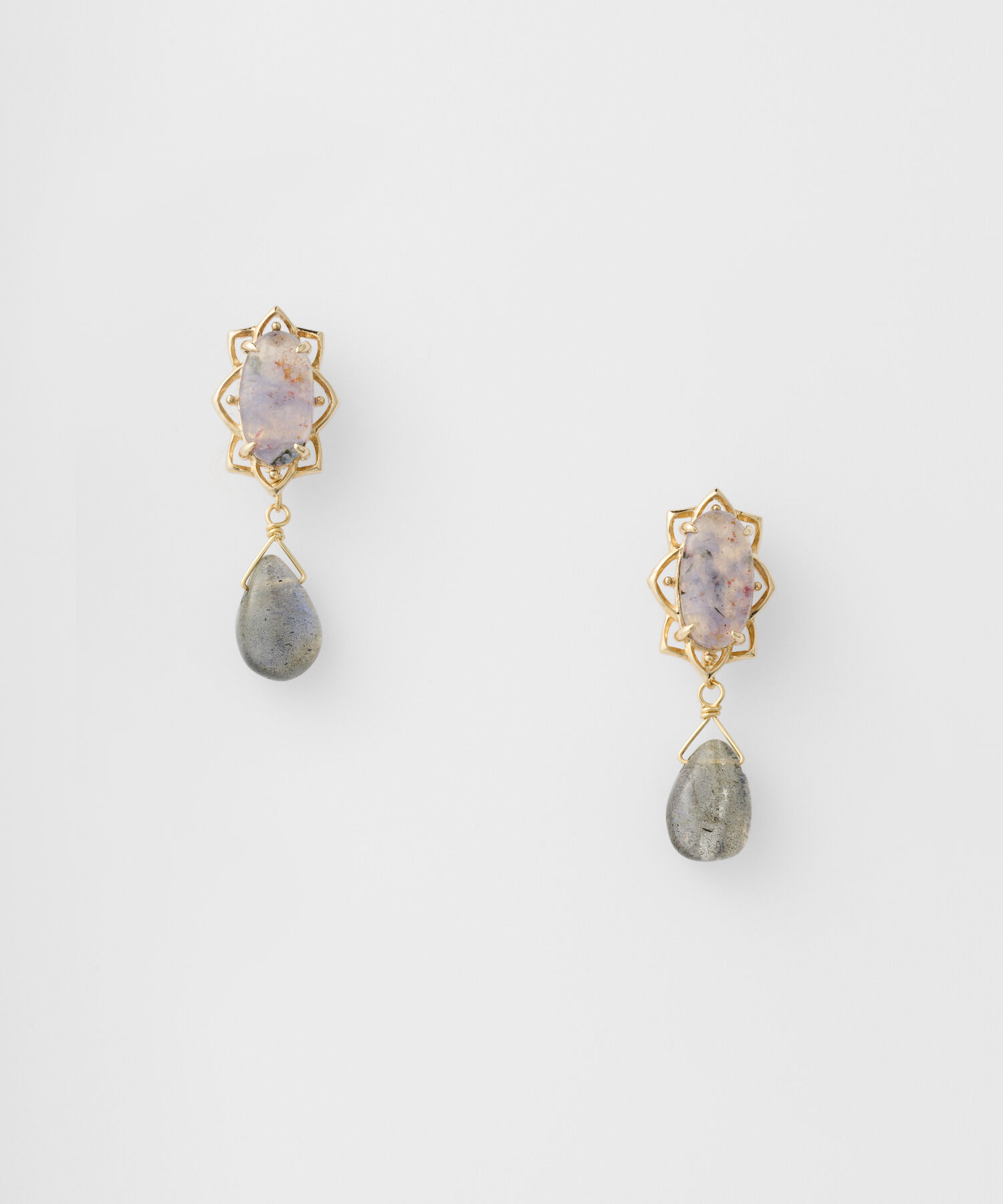 agete「K10ラブラドライトピアスチャーム」|その他|