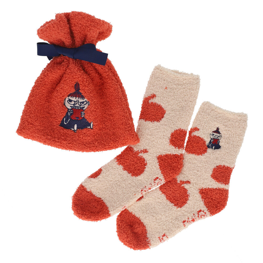 BACKYARD FAMILY「もこもこ靴下 かわいい 通販 ルームソックス 靴下 キャラクター ソックス もこもこ靴下in巾着」|ソックス|レッド2