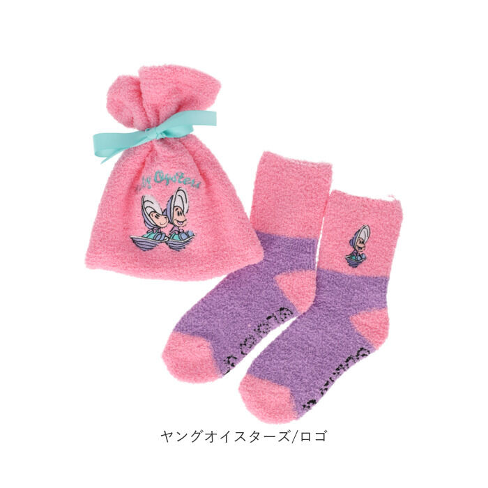 BACKYARD FAMILY「もこもこ靴下 かわいい 通販 ルームソックス 靴下 キャラクター ソックス もこもこ靴下in巾着」|ソックス|