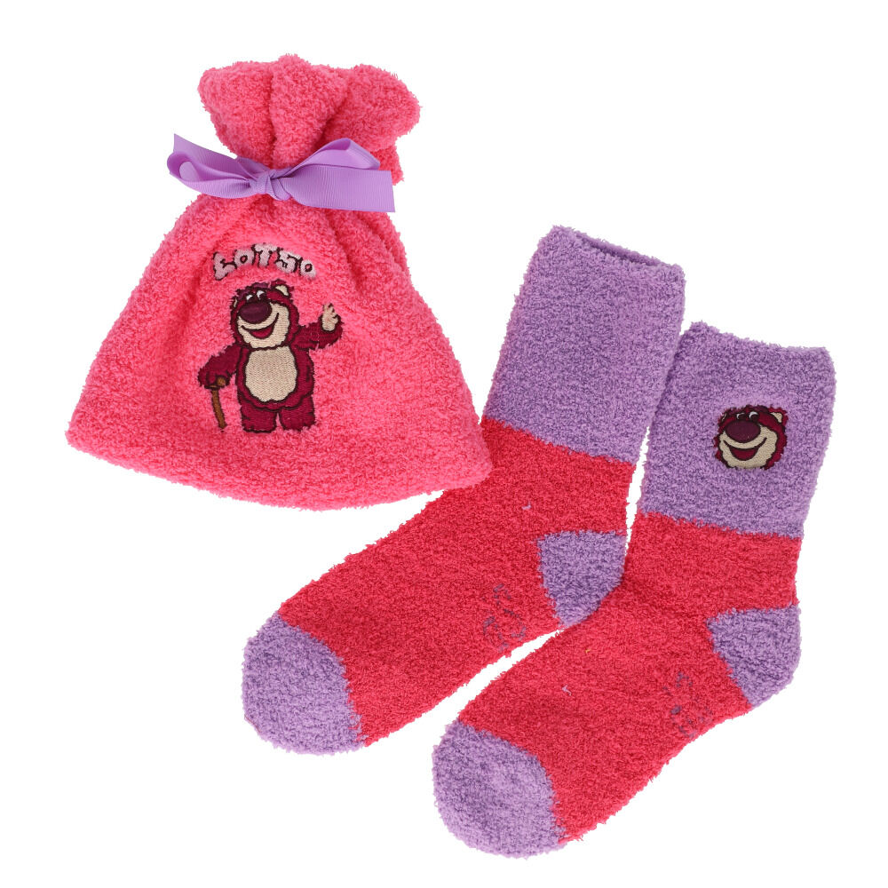 BACKYARD FAMILY「もこもこ靴下 かわいい 通販 ルームソックス 靴下 キャラクター ソックス もこもこ靴下in巾着」|ソックス|ピンク3