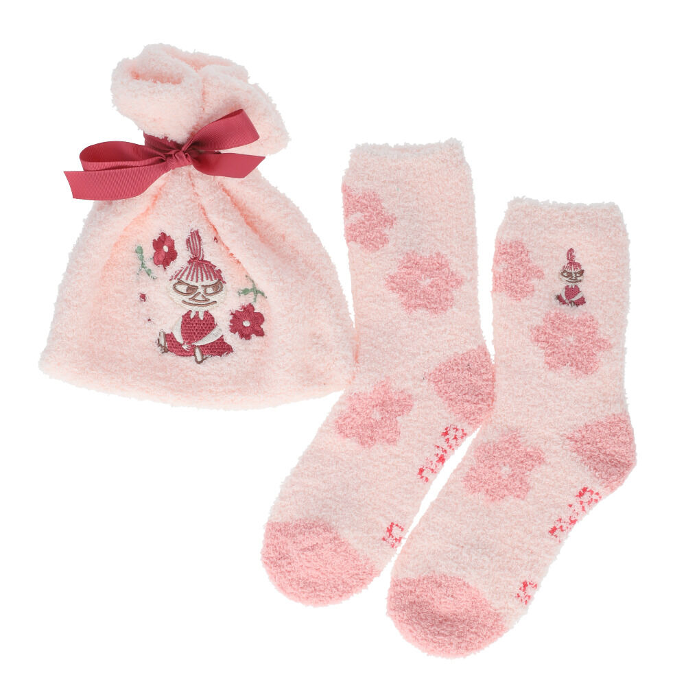 BACKYARD FAMILY「もこもこ靴下 かわいい 通販 ルームソックス 靴下 キャラクター ソックス もこもこ靴下in巾着」|ソックス|ピンク5