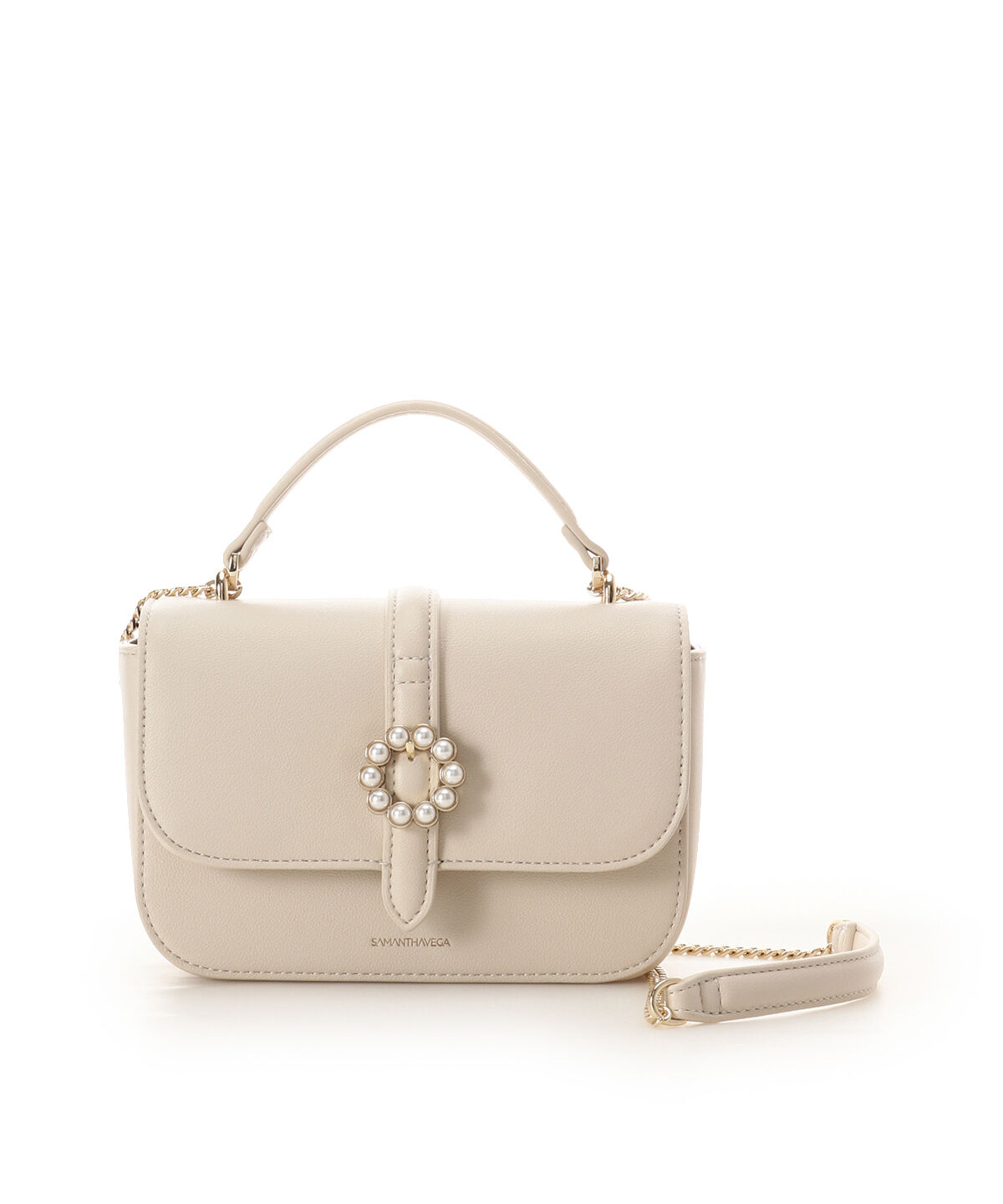 Samantha Vega「サークルパールショルダーバッグ」|ショルダー・メッセンジャー|オフホワイト