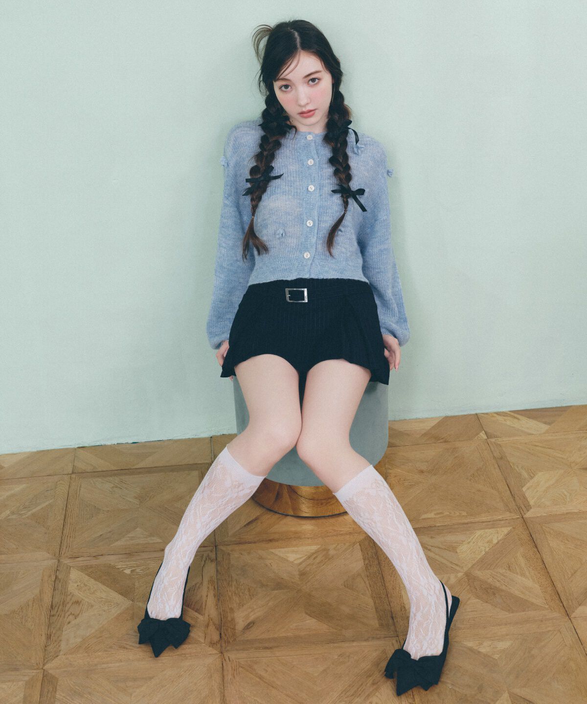 REDYAZEL「レイヤードデザインベルティッドショートパンツ」|キュロット|