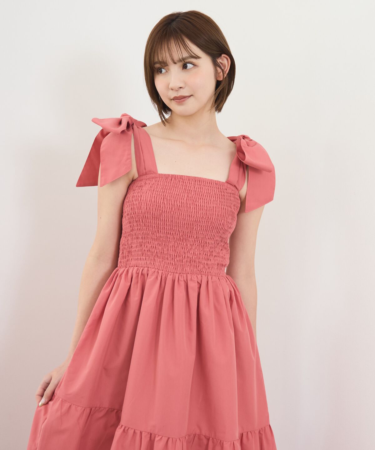 REDYAZEL「リボンショルダーティアードワンピース」|ワンピース|