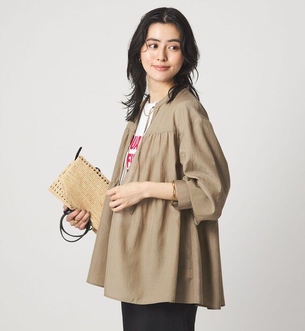 UNITED ARROWS green label relaxing「ボリューム ギャザー ハオリ ブラウス UVカット 接触冷感」|シャツ・ブラウス|