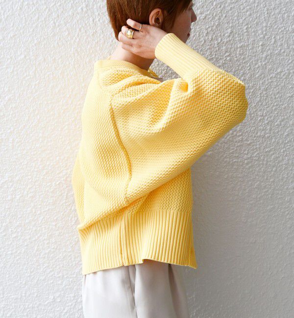 SHIPS any「SHIPS any: パターン コンパクト ショート ニット カーディガン」|カーディガン|