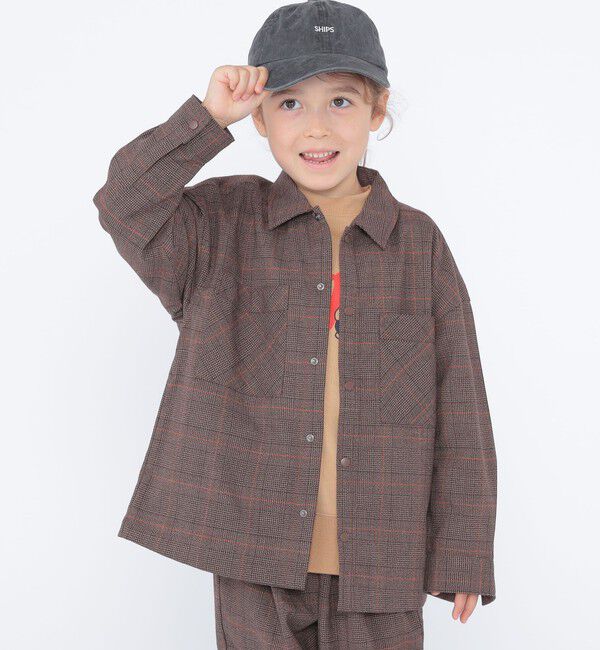 SHIPS KIDS「SHIPS KIDS:100～130cm / チェック シャツ アウター」|その他|ブラウン系